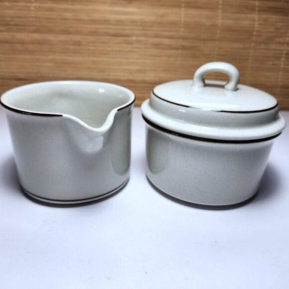 Arabia Fennica Cream and Sugar Set Stoneware Covered Sugar Bowl Mid Century - Picture 12 of 12